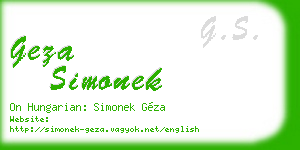 geza simonek business card